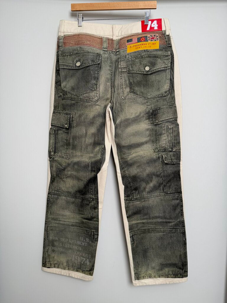 New 74iswar Military Stencil Denim size 32