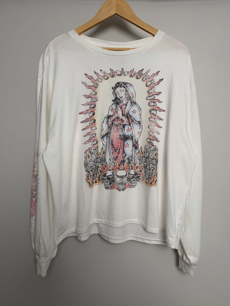 New Faciane Diablo Mary Distressed Cream Longsleeve sz.XL