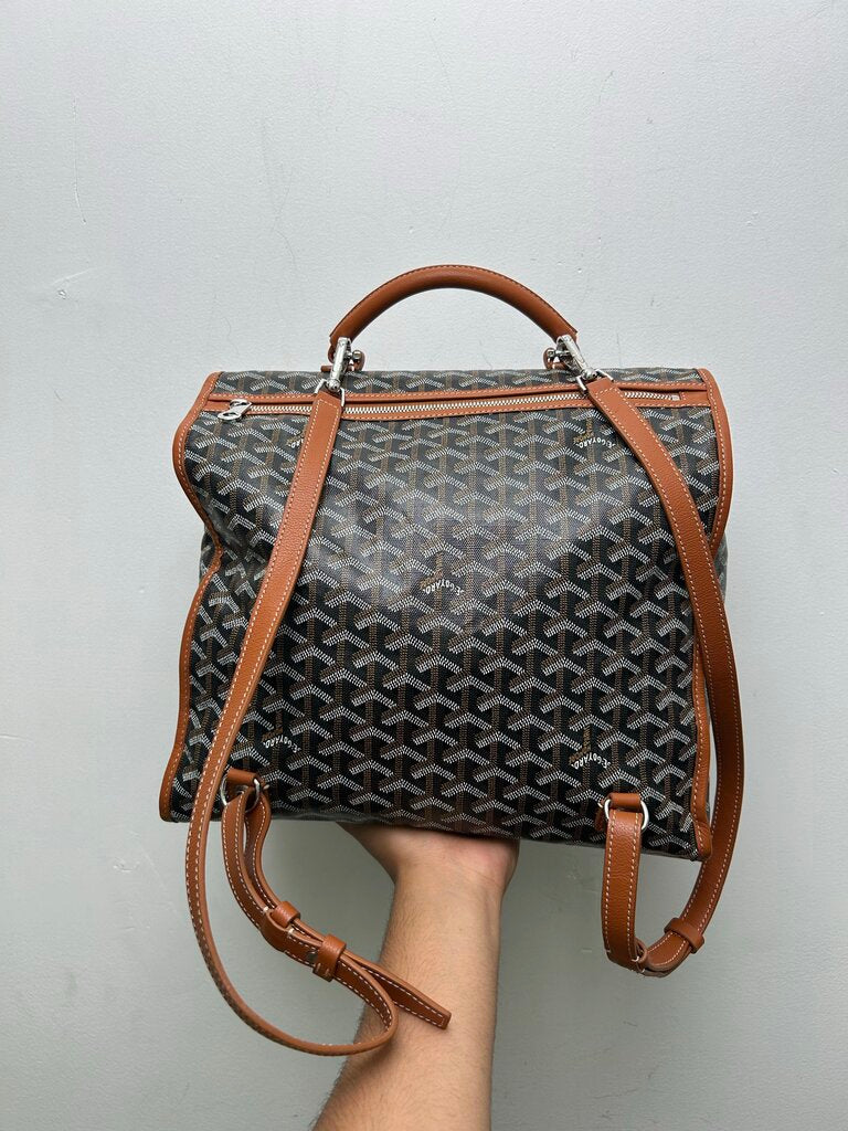 Preowned Goyard Black Brown Saint Leger Bookbag