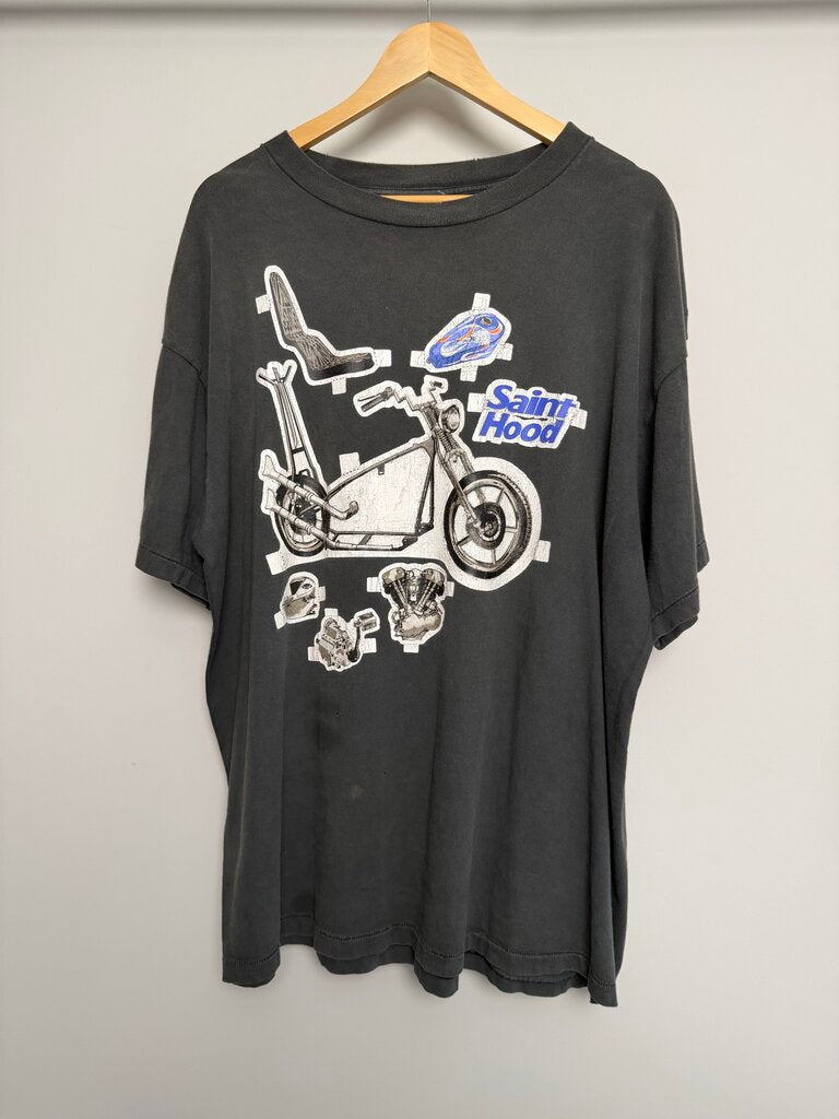 Preowned Saint Hood Motorcycle Grey Tee size 2XL