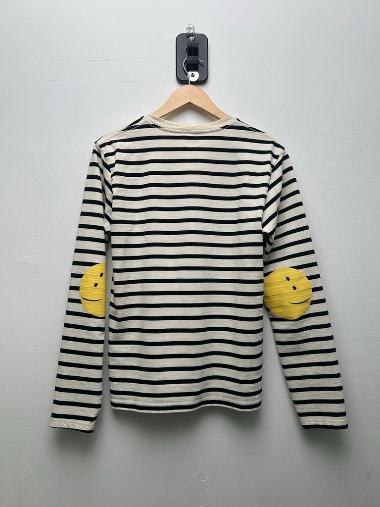 Preowned Kapital Black White Stripe Smiley Long Sleeve Size 3