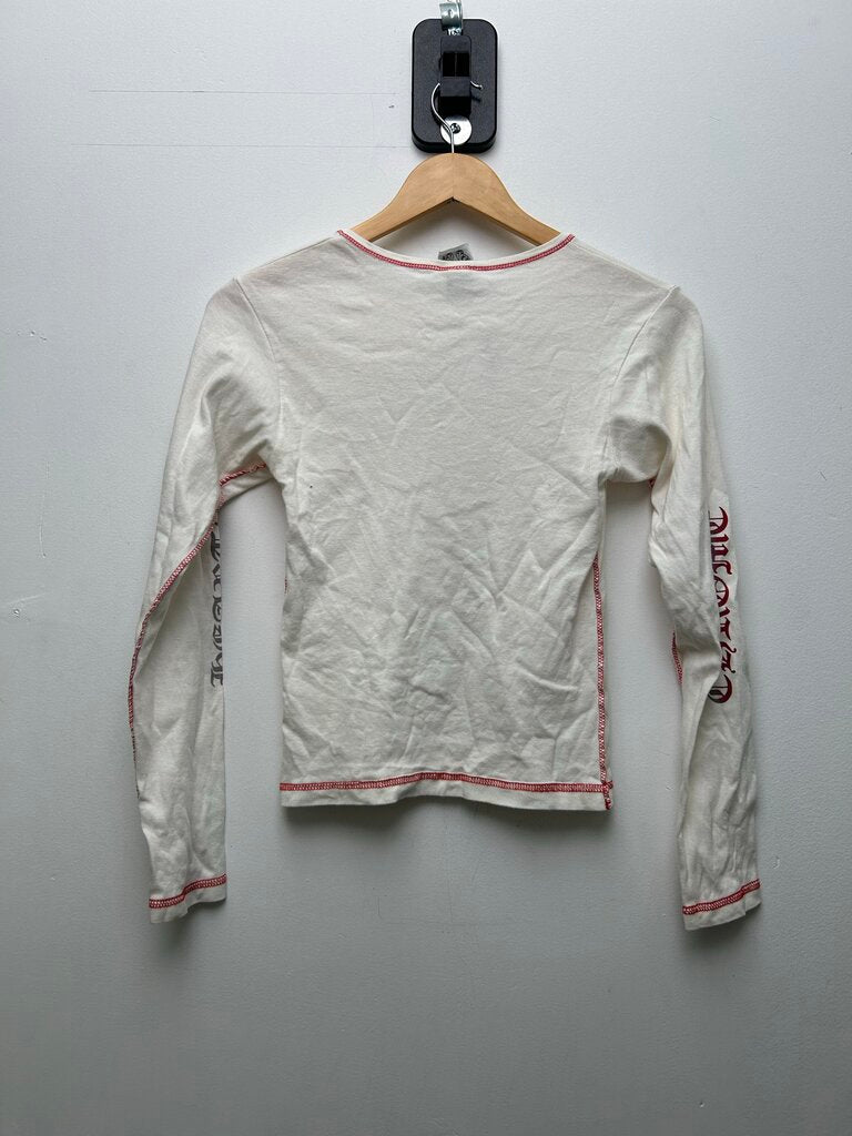 Preowned Chrome Hearts Vintage White Red Women's Long Sleeve Size Medium