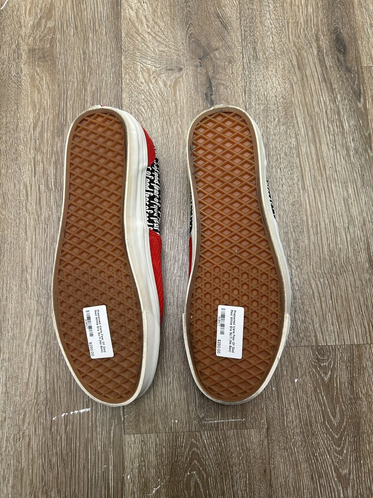 Preowned Vans Fear Of God Red White Era Sz.11 (No Box)