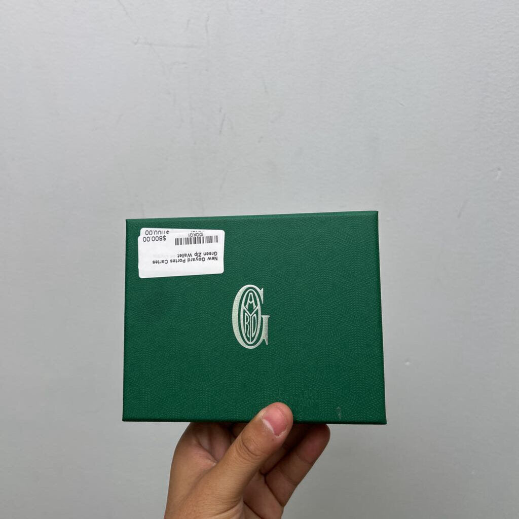 New Goyard Portes Cartes Green Zip Wallet