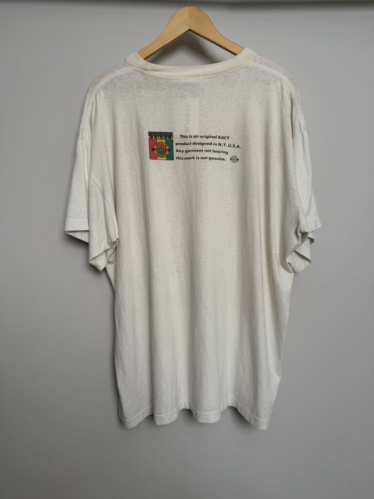 90s Positive People Unite 2 Fight White Tee size XL