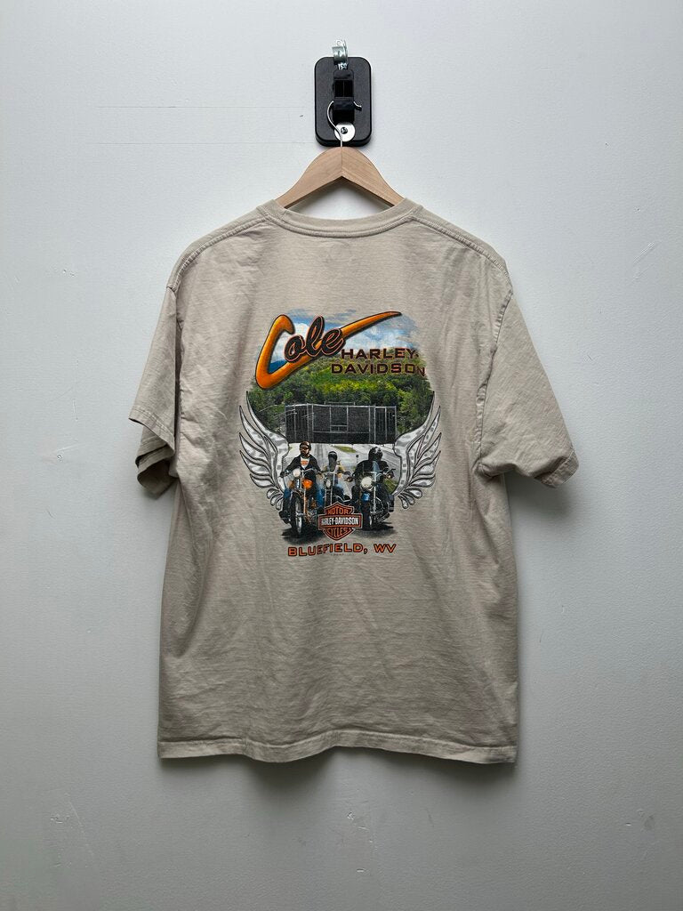 2011 Harley Davidson Stack The Deck Cream Tee sz.XL