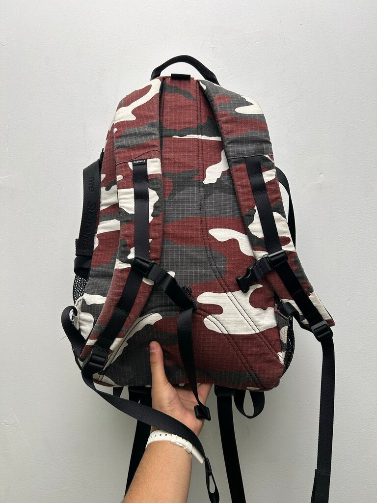 Preowned Supreme Red Camo Backpack