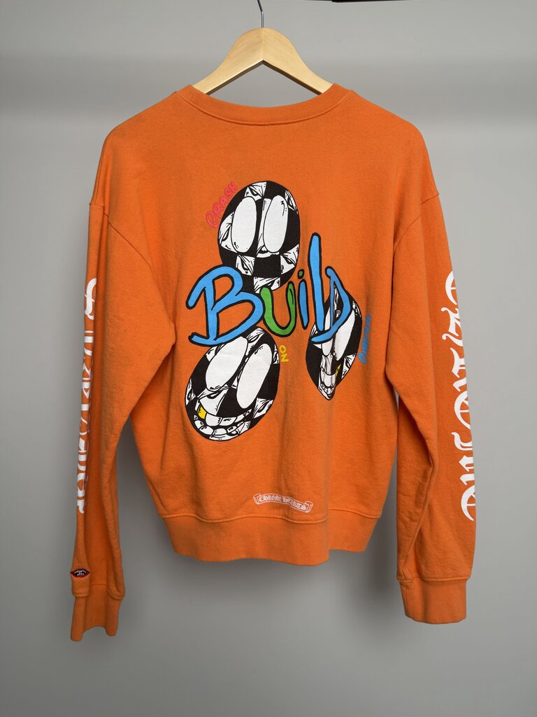 Pre-Owned Orange Chrome Hearts x Matty Boy Crewneck Sz. M
