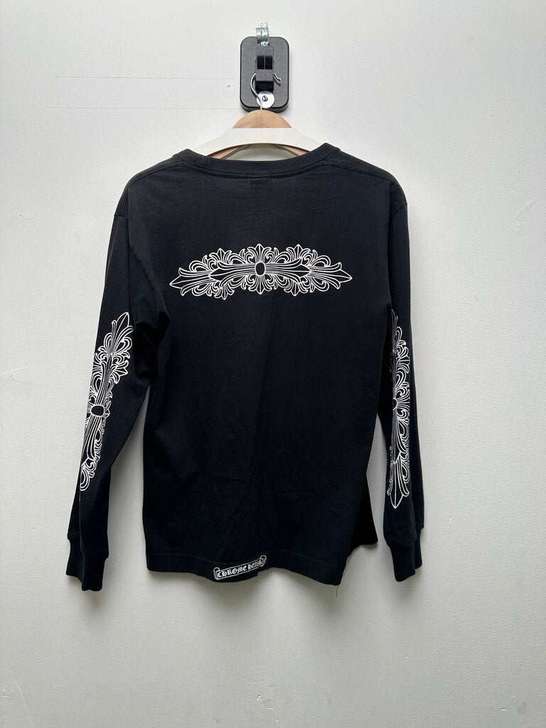 Vintage Chrome Hearts White Vine Dagger Floral Black Longsleeve sz.M