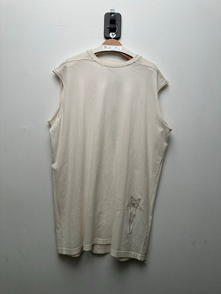 New Rick Owens White Champion Cutoff Tank Sz.Large