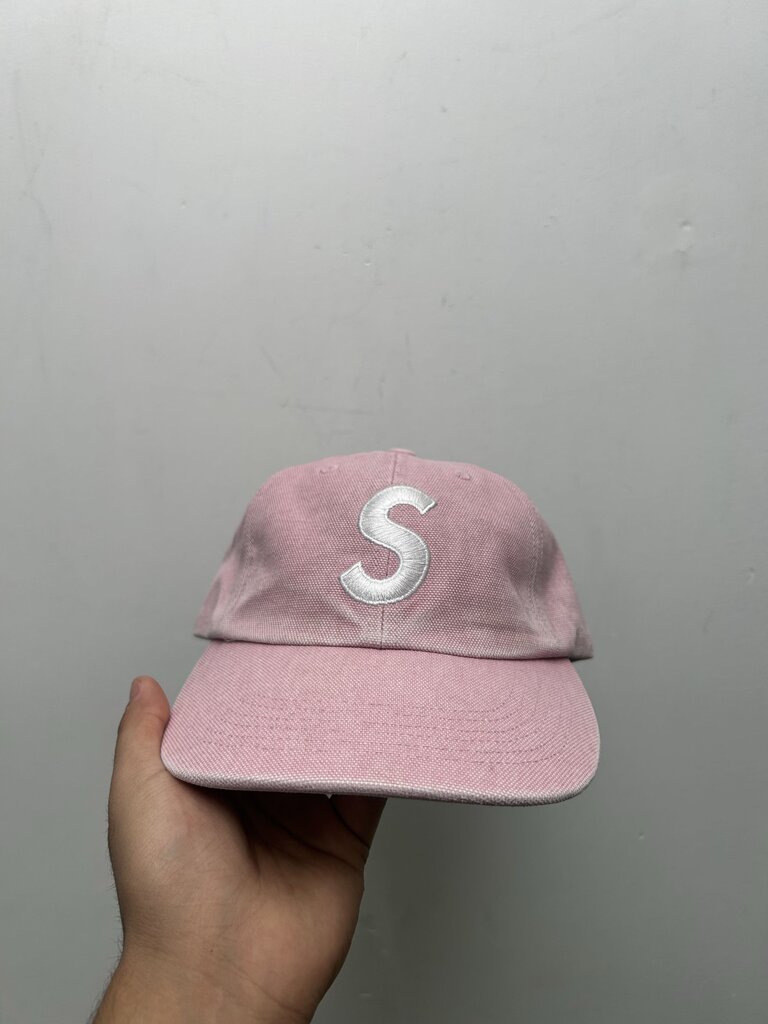 New Supreme S Logo 6 Panel Fade Pink Hat