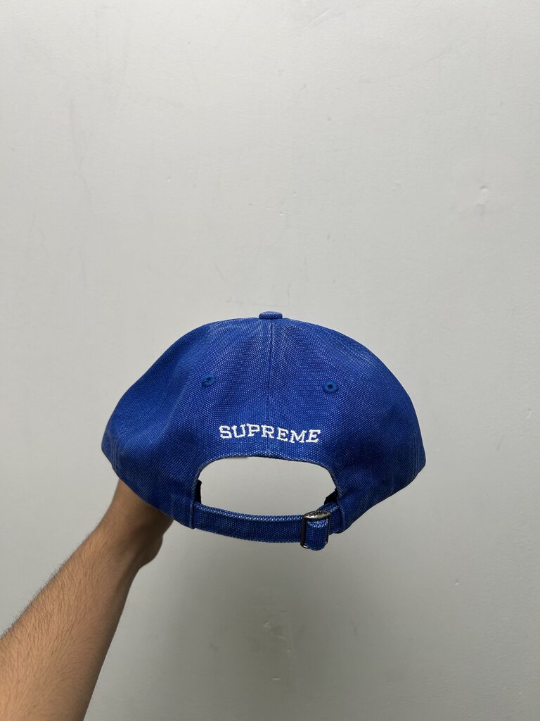 New Supreme S Logo 6 Panel Fade Blue Hat