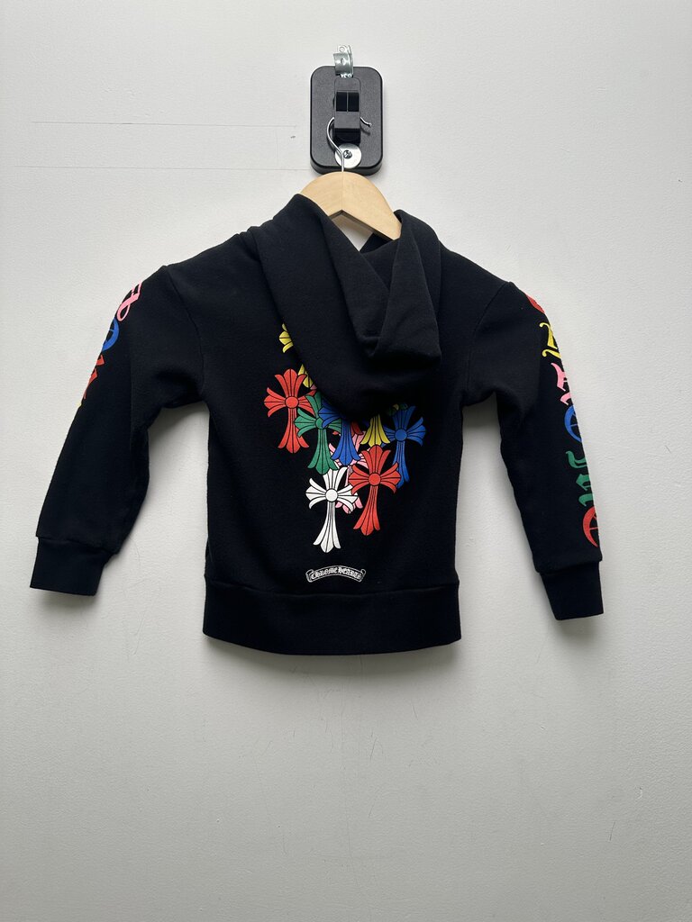 Preowned Chrome Hearts Multi Color Cross Black Baby Zip Hoodie sz.4T