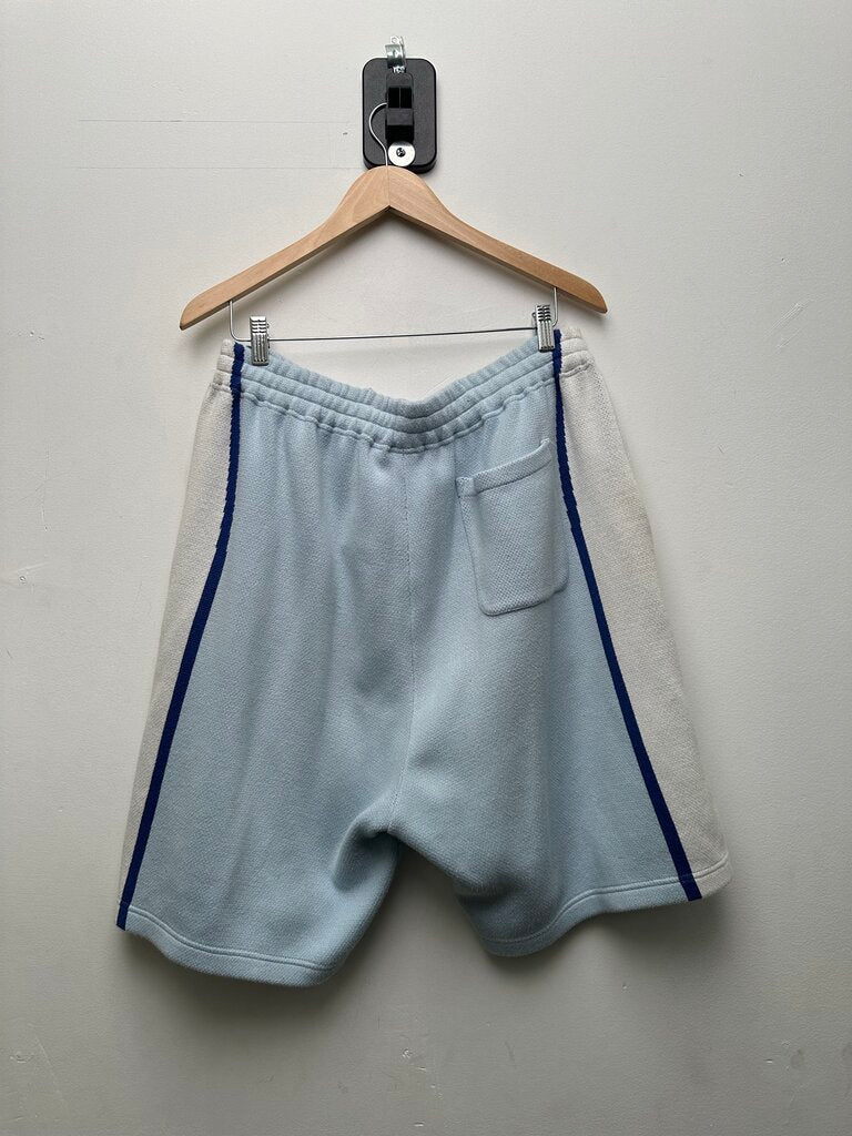 Preowned Supreme Blue White Knit Umbro Knit Shorts Sz.Large