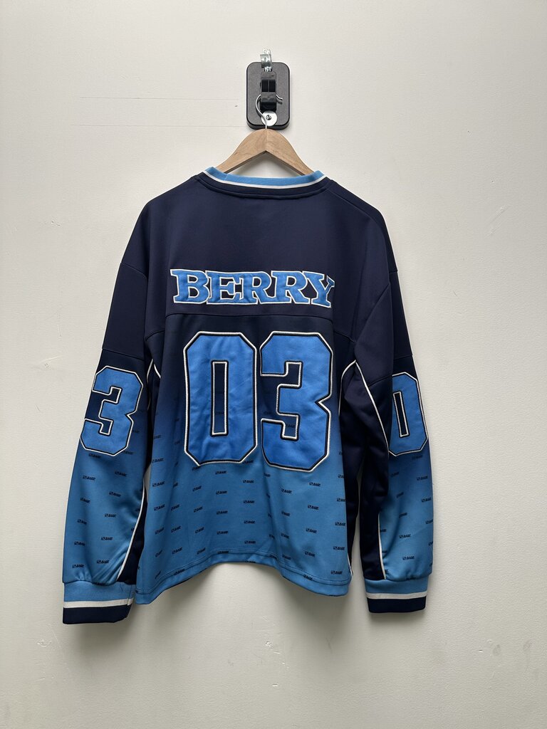 Preowned Gv Gallery Raspberry Blue 03 Long Sleeve Sz.Large