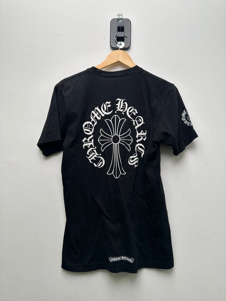 Preowned Chrome Hearts Black Cross Pocket Tee Size Medium
