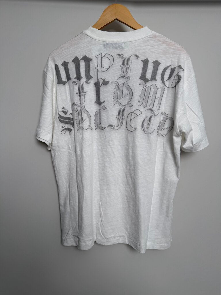New Boredom Kills White Unplug Washed Tee size 2XL