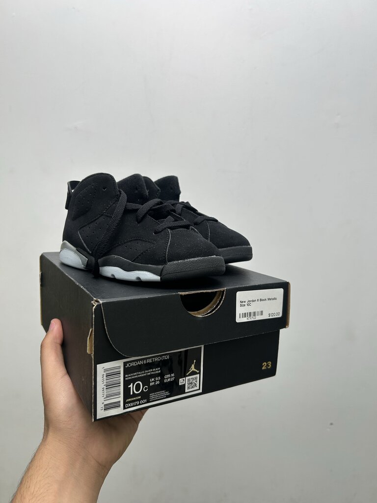 New Jordan 6 Black Metallic Size 10C