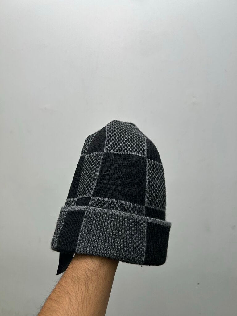Preowned Louis Vuitton Marque Déposée Black Grey Damiere Beanie