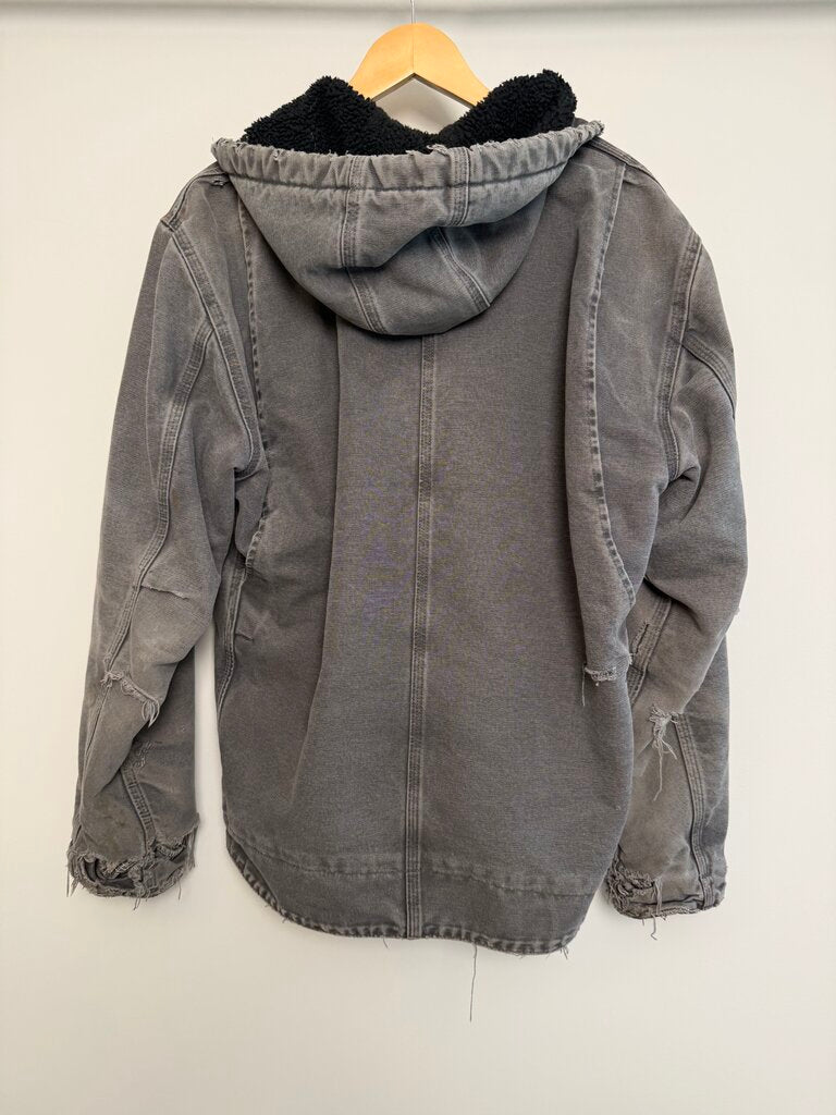 Pre-Owned Distressed Carhartt Hooded Work Jacket Sz. M