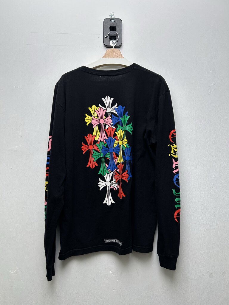 Preowned Chrome hearts Multi Color Multi Cross Long Sleeve Size XL