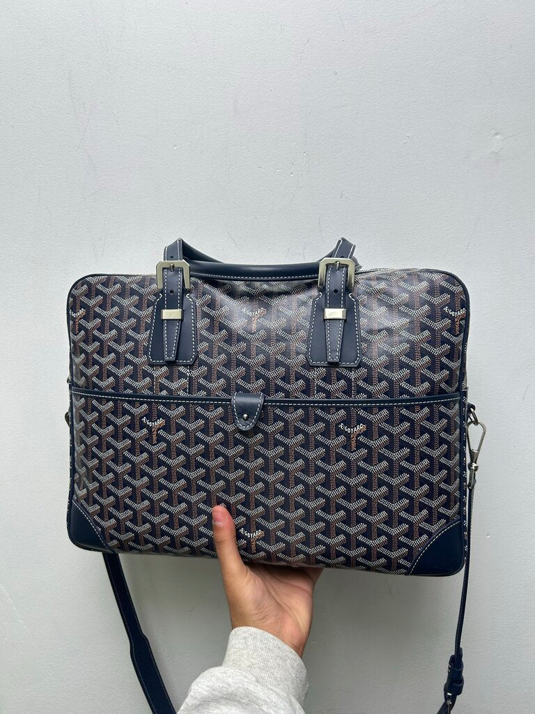 Preowned Goyard Ambassade Navy With Strap