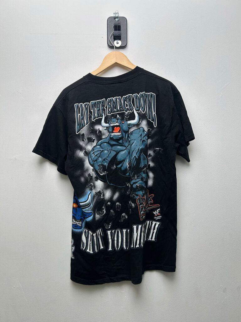 1998 WWF The Rock Wrap Around Tee Sz L