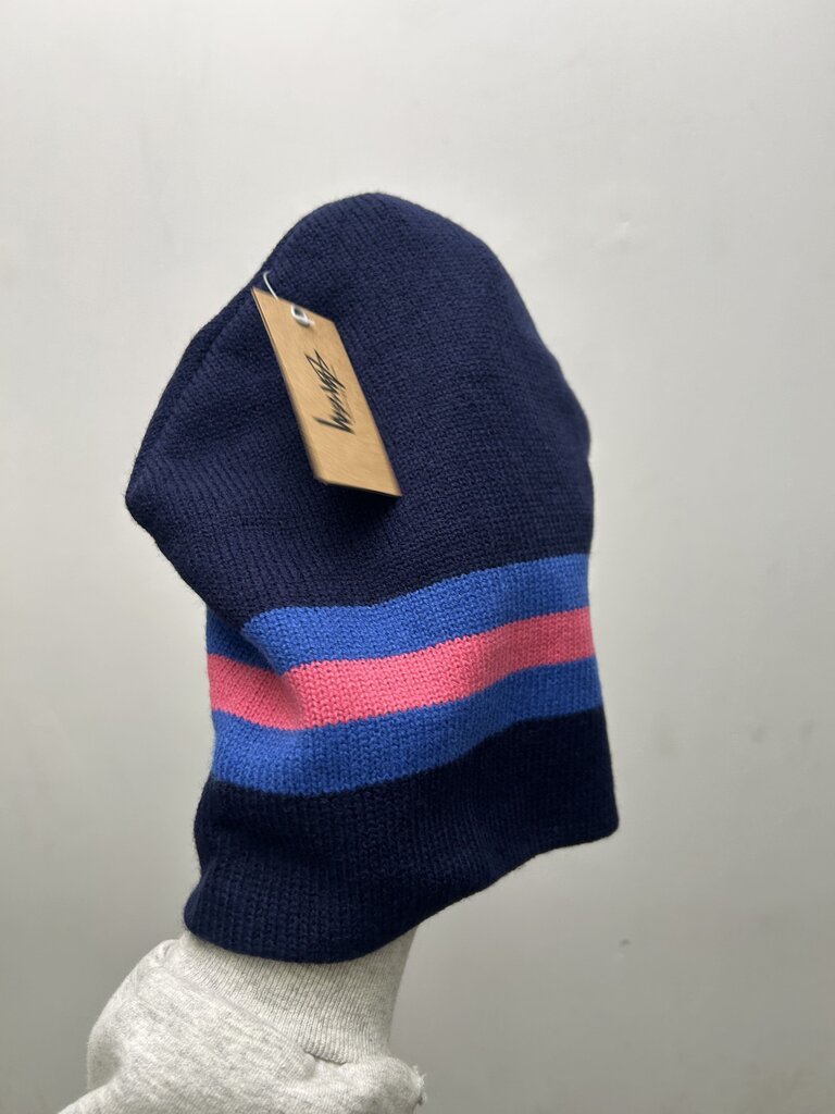 New Stussy International Pink Stripe Navy Beanie