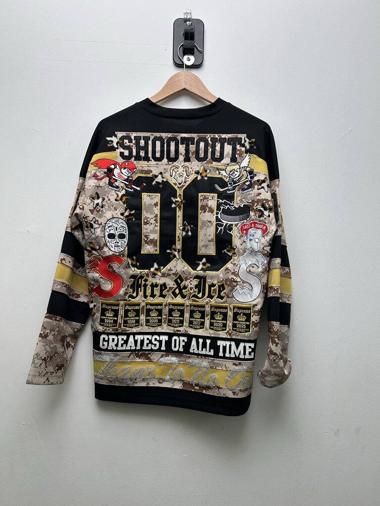 Preowned Supreme Patch Desert Camo Jersey Sz.Small