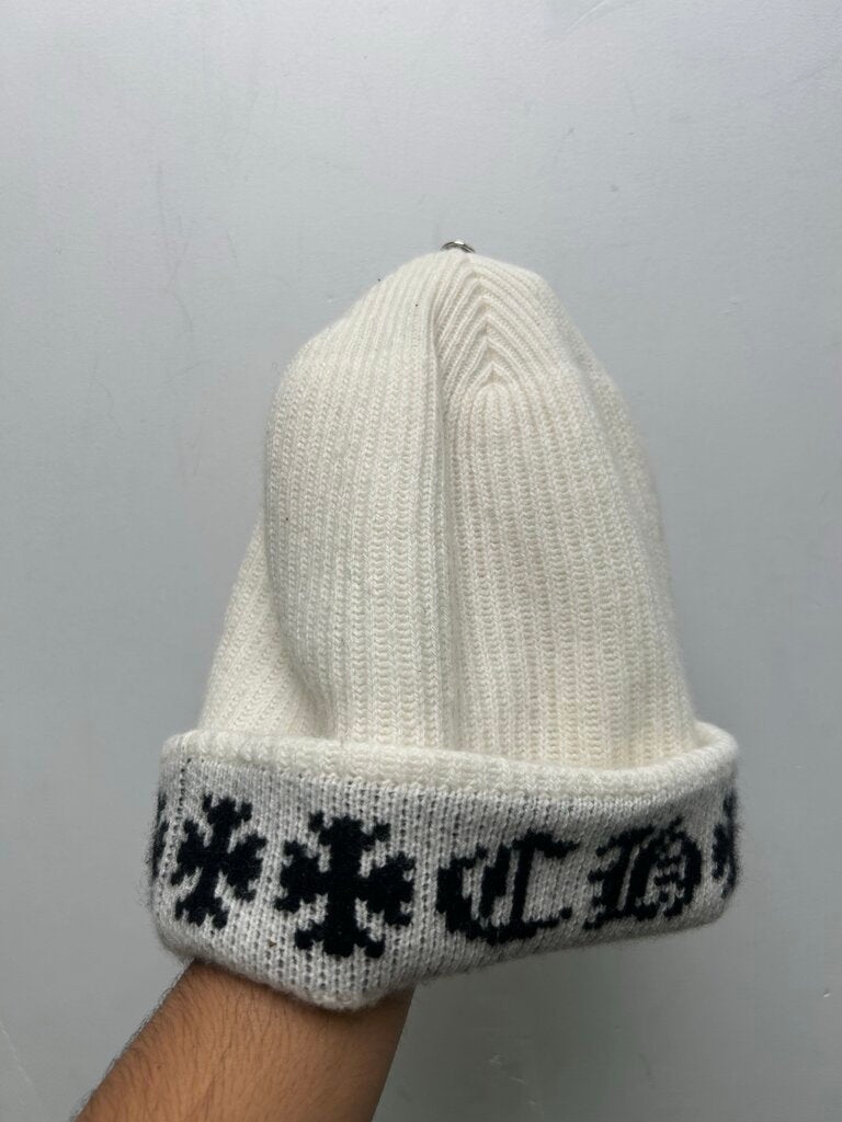 Preowned Chrome Hearts Big Daddy White Beanie