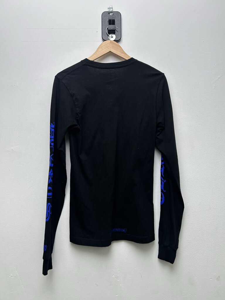 New Chrome Hearts Black Blue Neck Logo Longsleeve Sz.Small