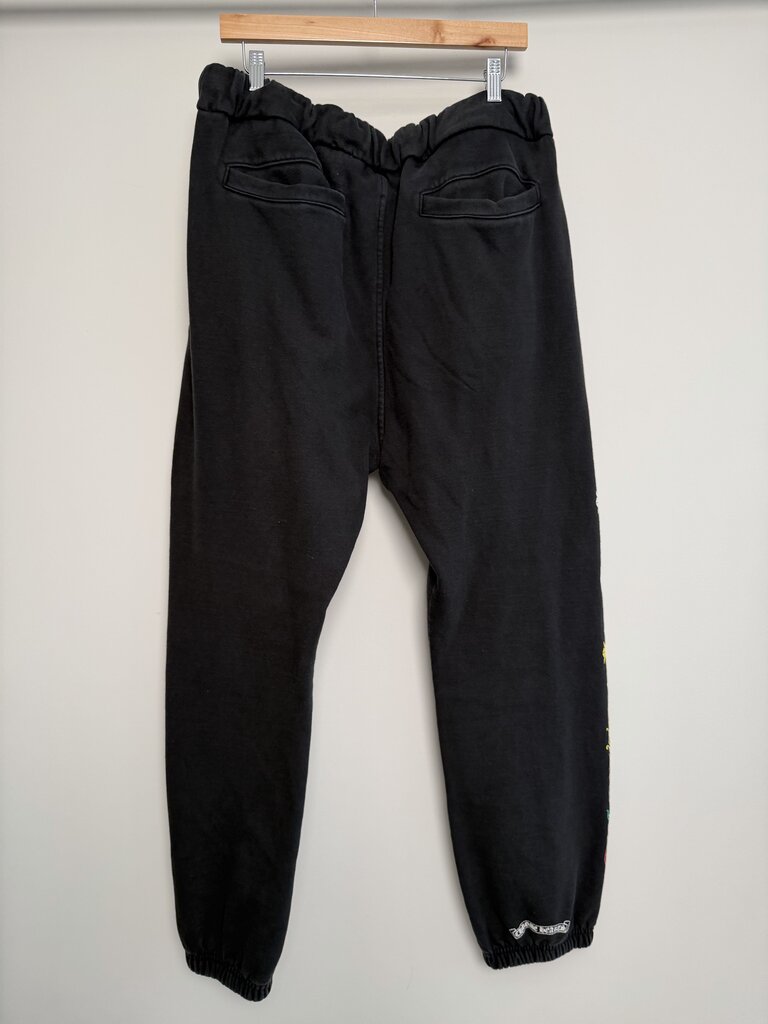 Preowned Chrome Heart Multi Logo Multi Color Cross Sweatpants size XL