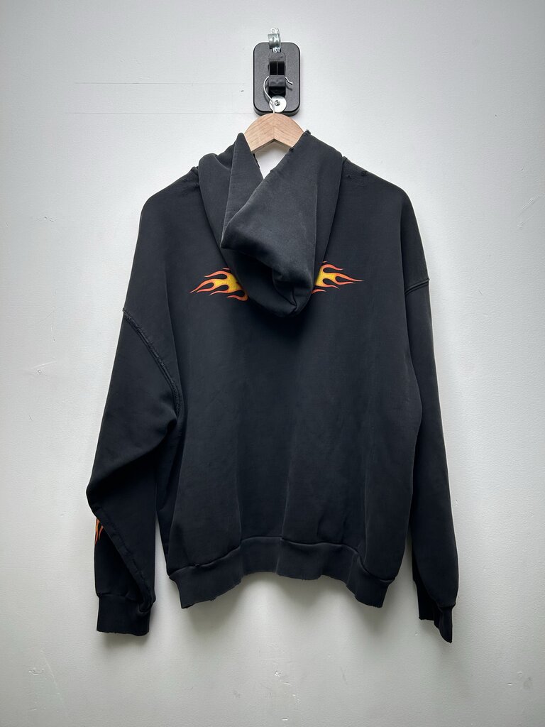 Preowned Balenciaga Black Flame Zip Up Sz.Medium