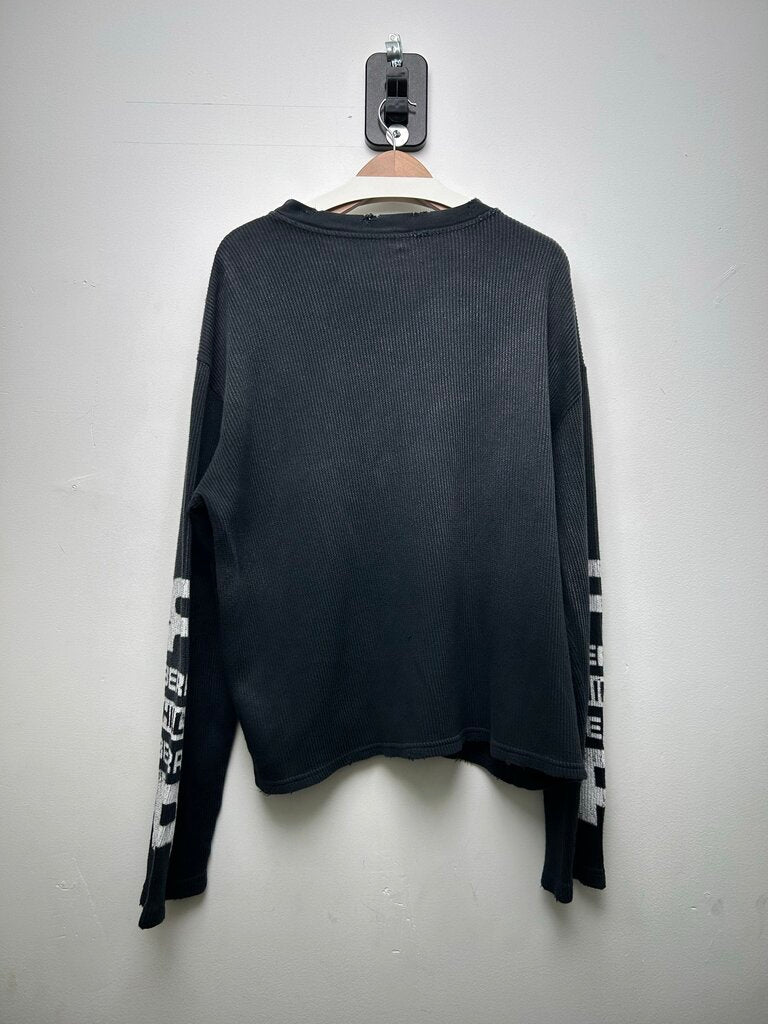 Preowned GV Gallery White Arm Print Black Thermal sz.L