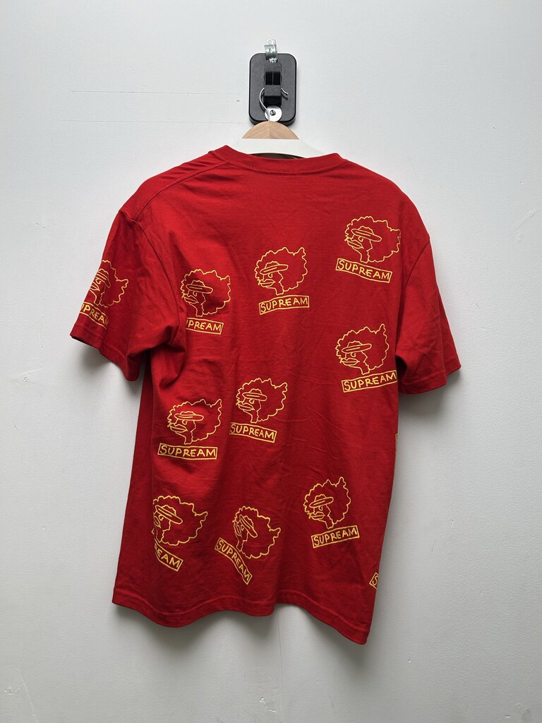 Preowned Supreme Red Yellow Gonz Logo Tee Sz.Medium