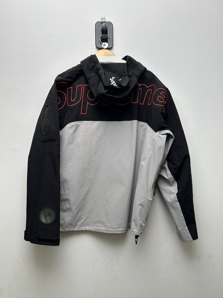 Preowned Supreme TNF Grey Black Red Windbreaker Jacket sz.L
