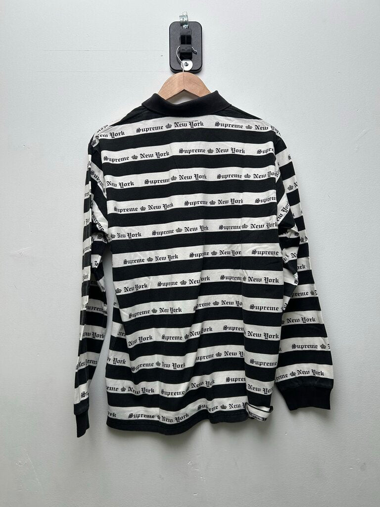 New Supreme White Black Polo Sz.Medium