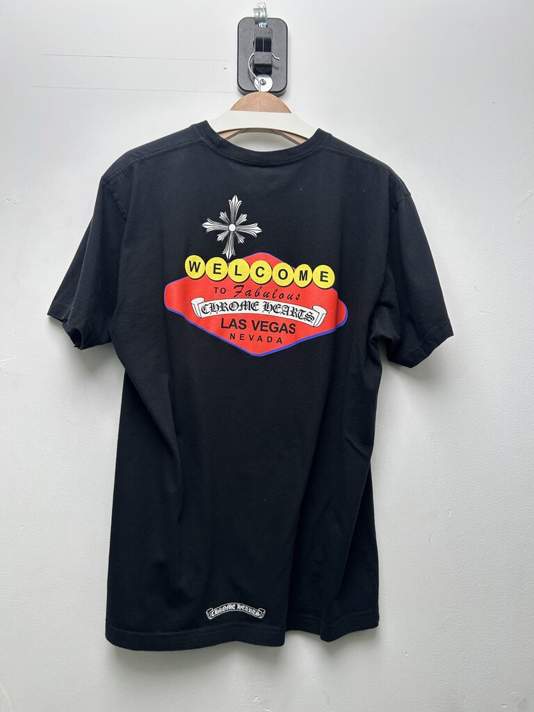 Preowned Chrome Hearts Las Vegas Black Sign Tee Sz.XL