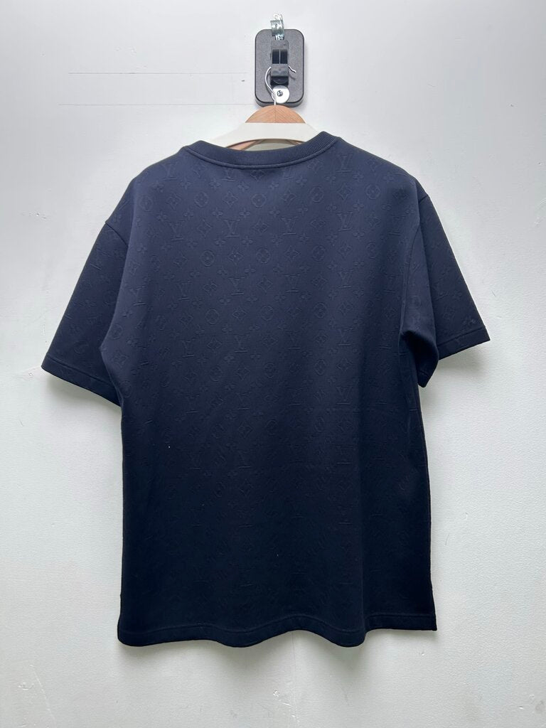 Preowned Louis Vuitton Navy Blue Monogram Pocket Tee Sz.XL