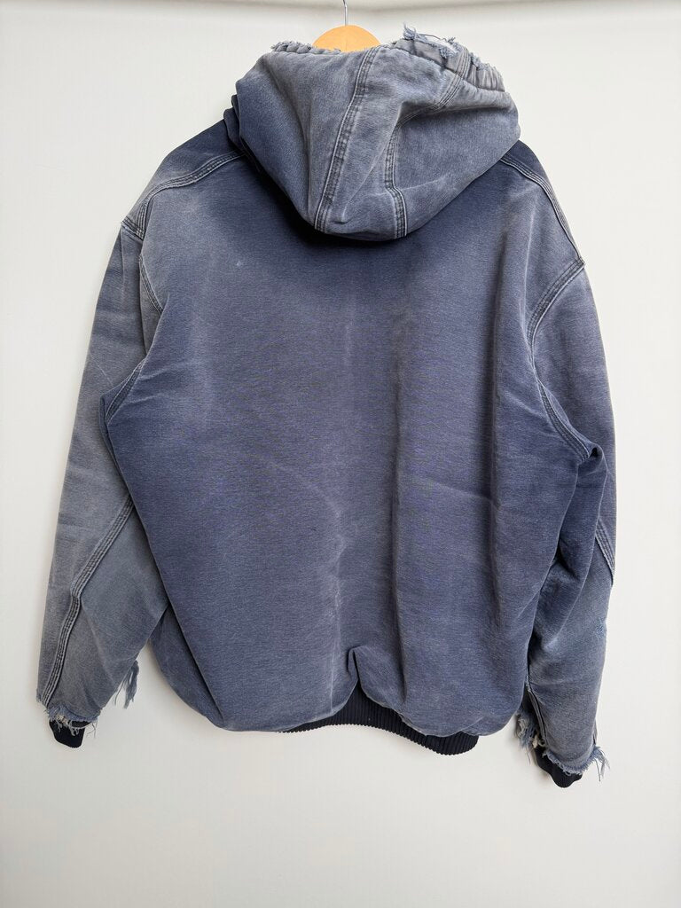 Distressed Carhartt Navy Jacket Size XL