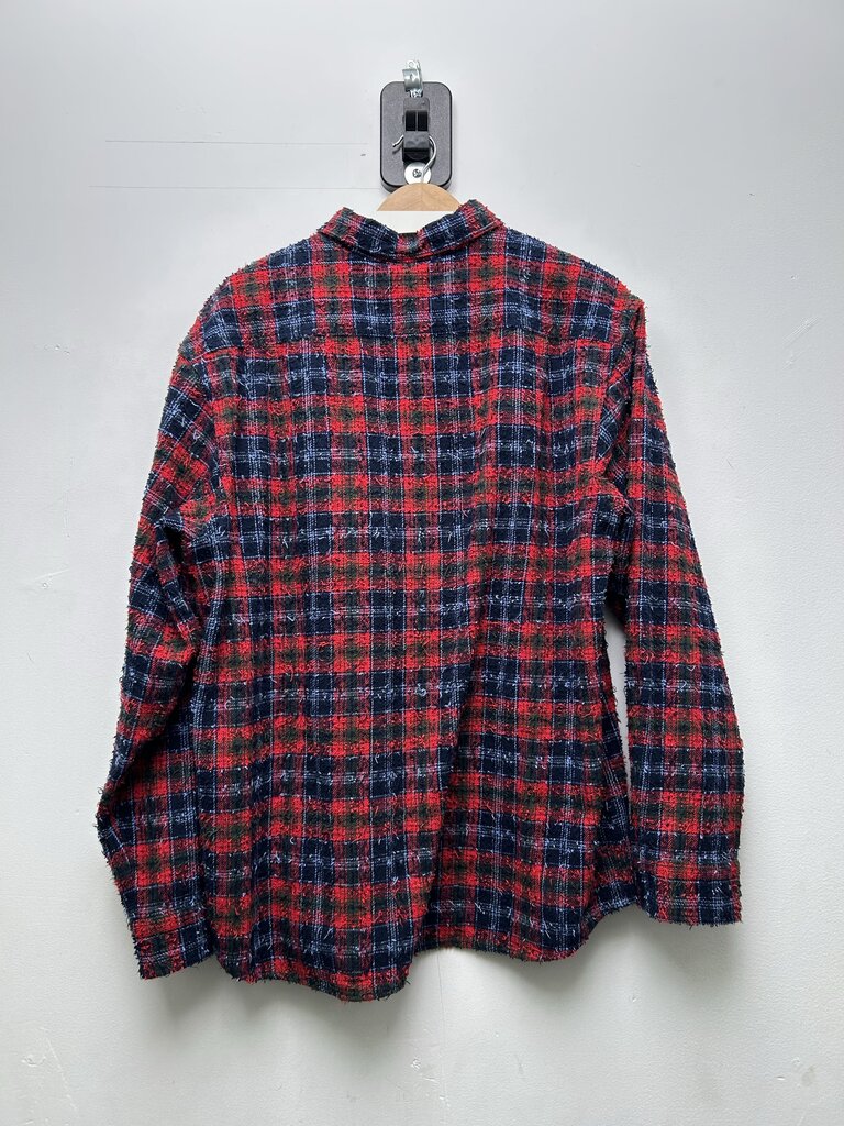 New Supreme Frayed Red Flannel Size Large