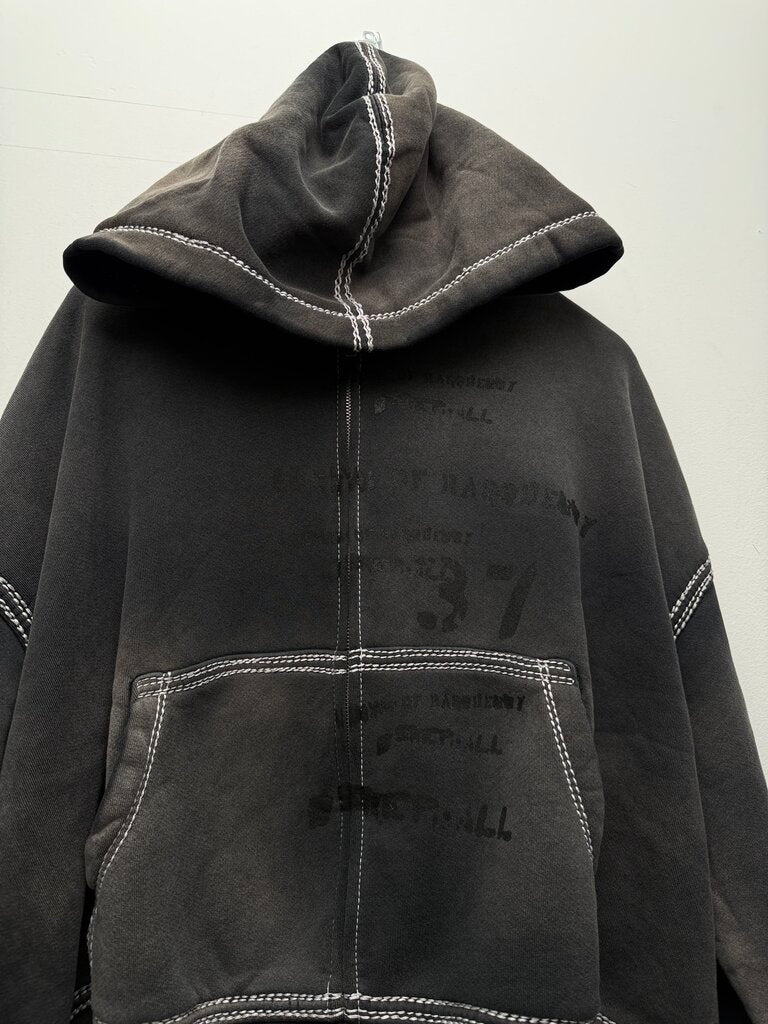 New GV Gallery Raspberry Hills White Stitching Black Zip Hoodie sz.XS