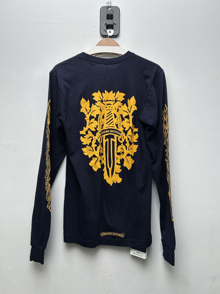 Preowned Chrome Hearts Yellow Dagger Navy Longsleeve sz.M