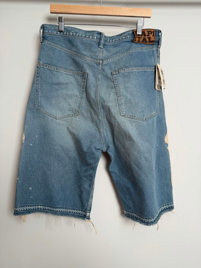New Kapital Lightwash Bone Shorts Size 36