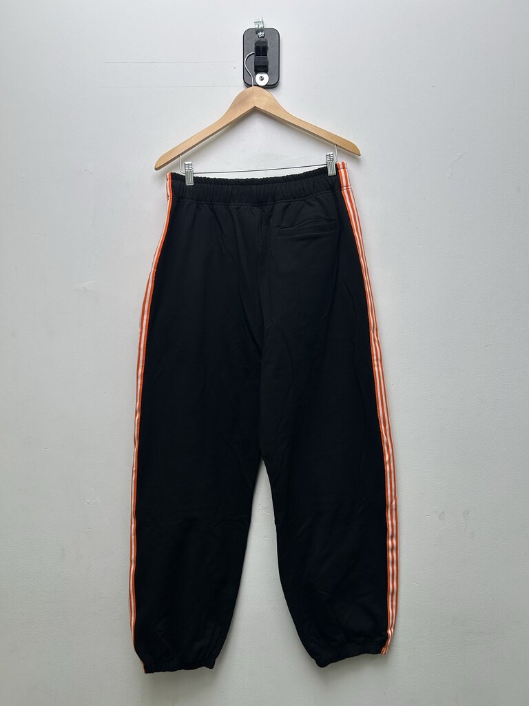 New HMDD Black White Orange Stripe Sweatpants Sz.Large