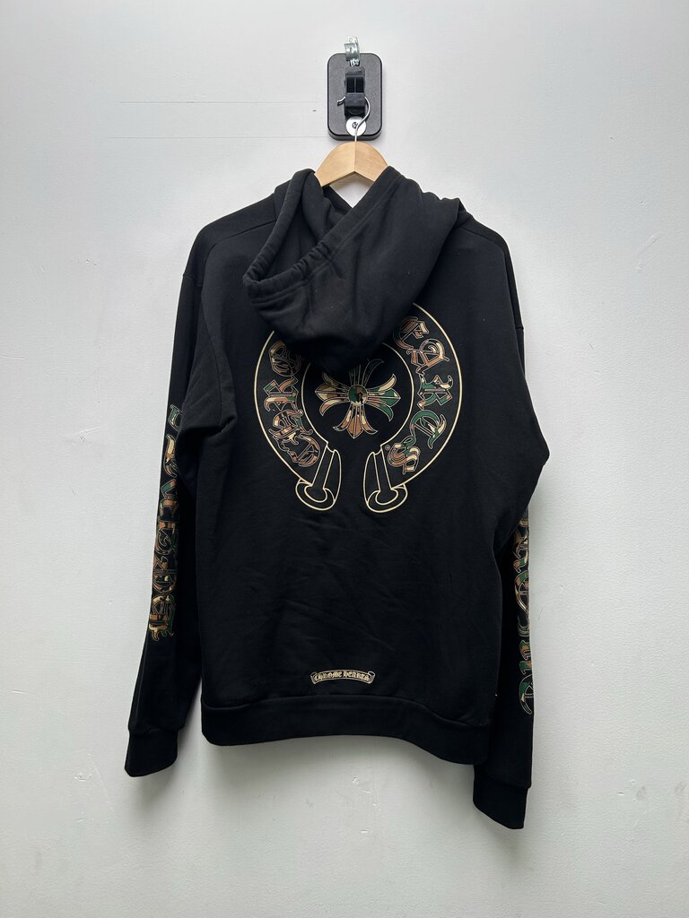 Preowned Chrome Hearts Camo King Taco Camo Horseshoe Black Hoodie sz.M