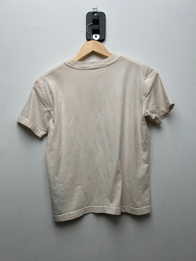 Preowned 424 White Rolling Stones Shoulder Pads Tee Sz.XS