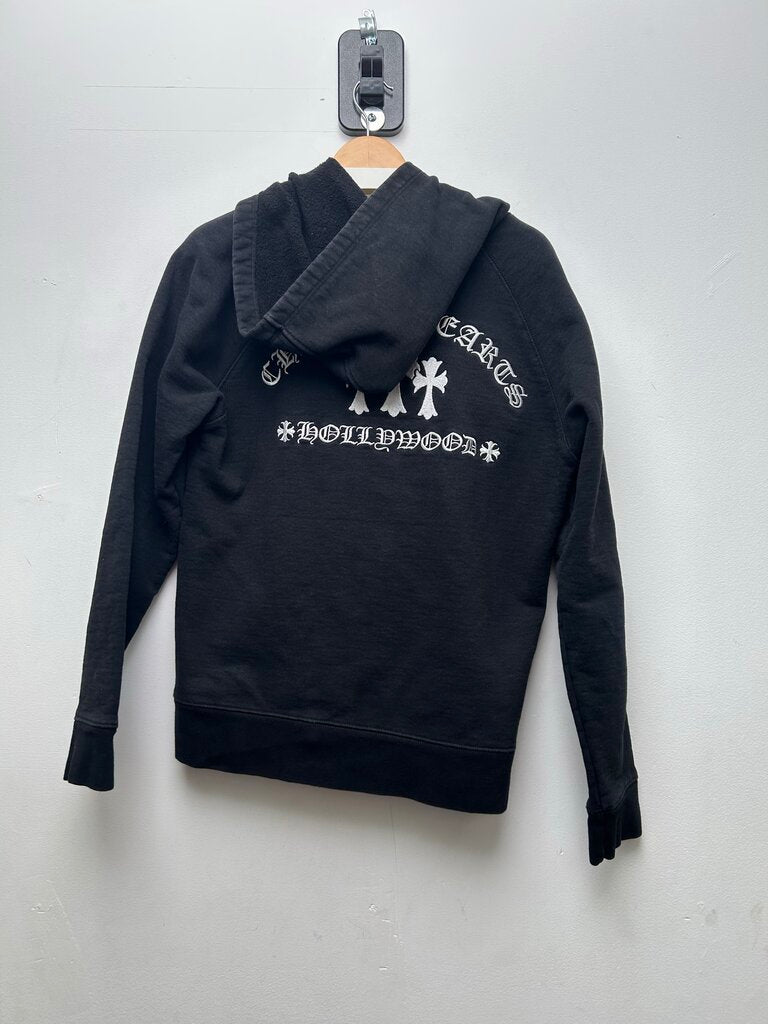 Preowned Chrome Hearts King Taco Black Cashmere Embroidered Zip Hoodie sz.M