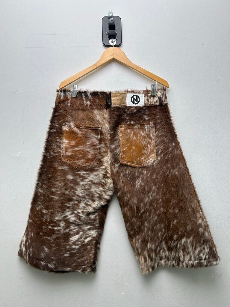 New NYRVA Mohair Brown Black Shorts Size 32