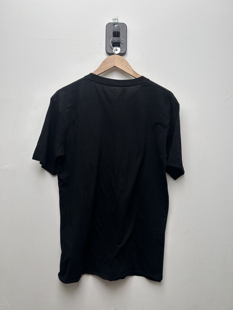 Preowned Saint Laurent Black White Script Logo Tee Sz.XS